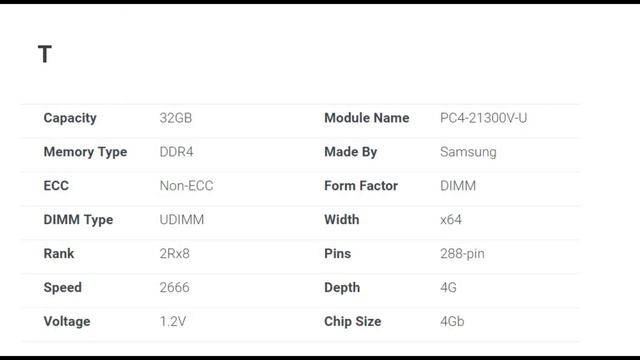 Samsung M378A4G43MB1-CTD 32GB PC4-21300 DDR4-2666MHz non-ECC Unbuffered Memory #M378A4G43MB1CTD смотреть онлайн