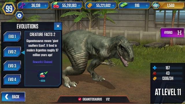 GIGANOTOSAURUS - Jurassic World The Game Vs Jurassic World Alive Vs Jurassic Park Builder смотреть онлайн