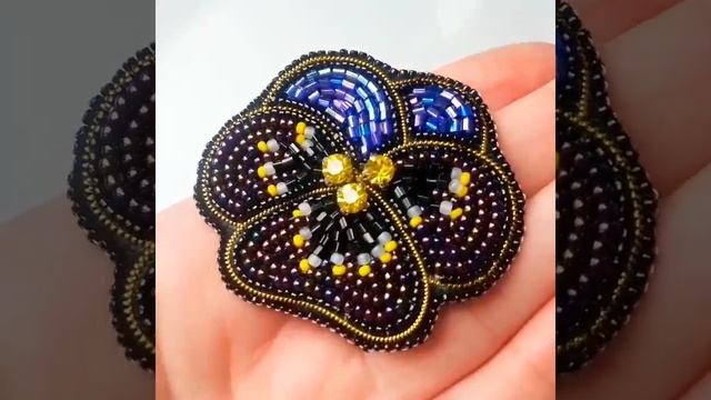 Брошь "Анютины глазки" - Anaya Handmade смотреть онлайн