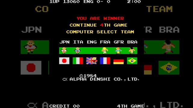 Arcade Game: Exciting Soccer II (1984 Alpha Denshi) смотреть онлайн