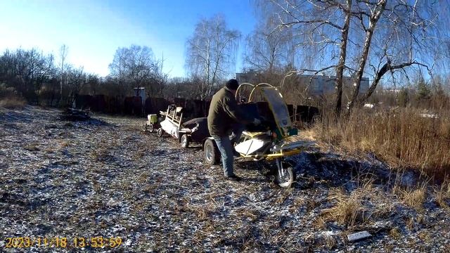 Самодельный трицикл БИНЧ-2, авто-поезд. смотреть онлайн