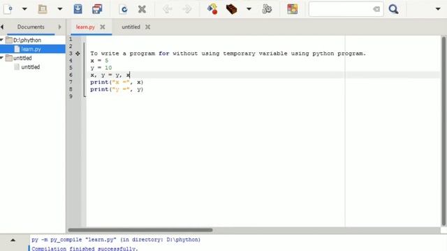 GE3171 - Python (PSPP) lab | Exchange values without using temp смотреть онлайн
