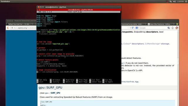OpenCV Programming with Python on Linux Ubuntu Tutorial-18 SURF Features смотреть онлайн