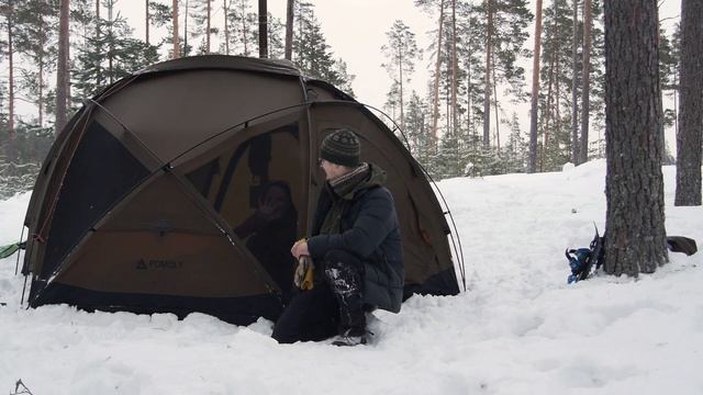 НАМ УЮТНО В ПАЛАТКЕ С ПЕЧКОЙ В -15, СЕМЕЙНЫЙ ПОХОД смотреть онлайн