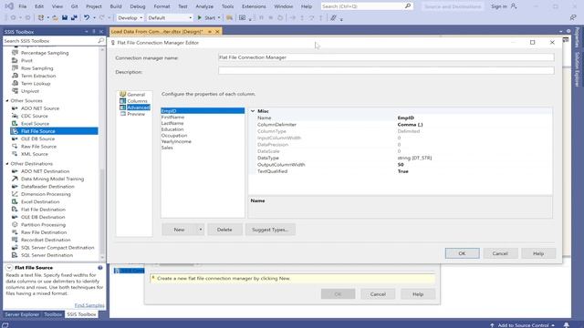 SSIS Tutorial | Load Data From Comma Delimiter File to SQL Server смотреть онлайн