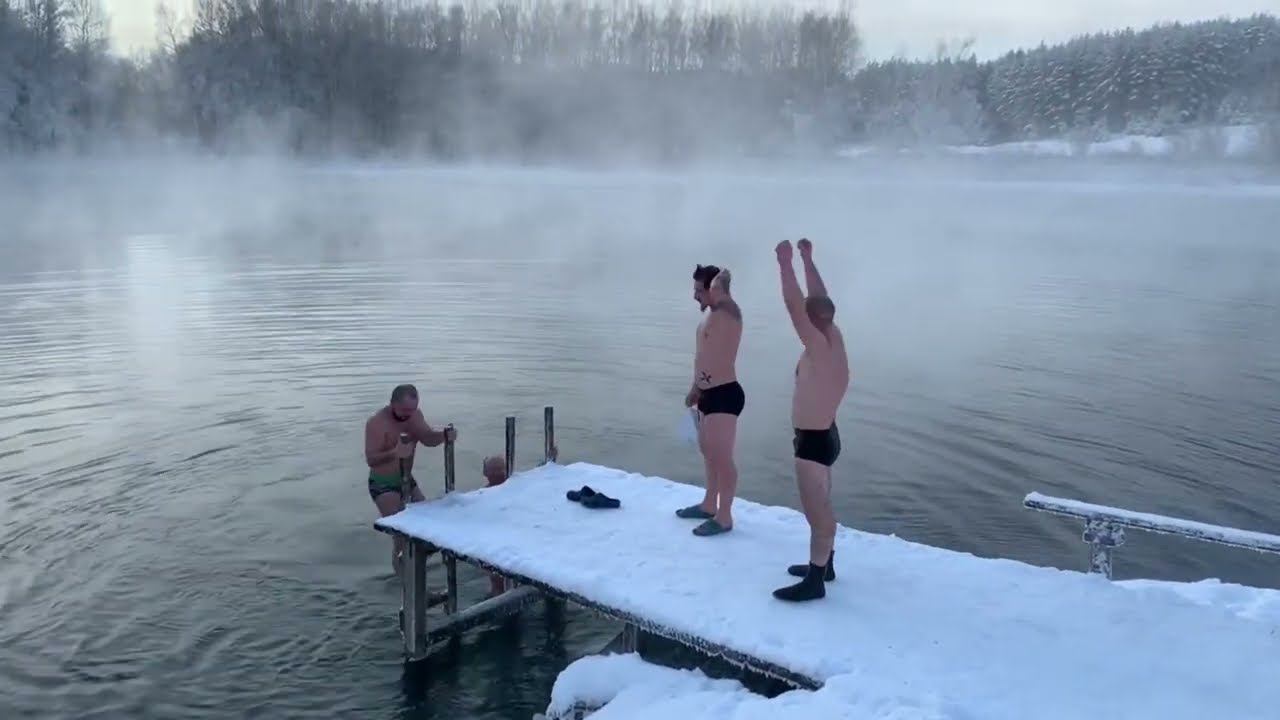 Купание в -21. 5.01.2024г.Мобиба.МБ-15.Парабомба-3.Озеро Ключик. смотреть онлайн