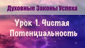 1. Чистая Потенциальность. Духовные законы успеха. Бесплатный онлайн курс
