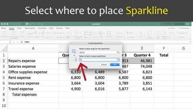 106.02 Excel create sparklines MAC смотреть онлайн