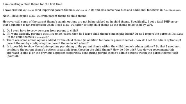 Wordpress: Use admin options from parent theme in child theme смотреть онлайн