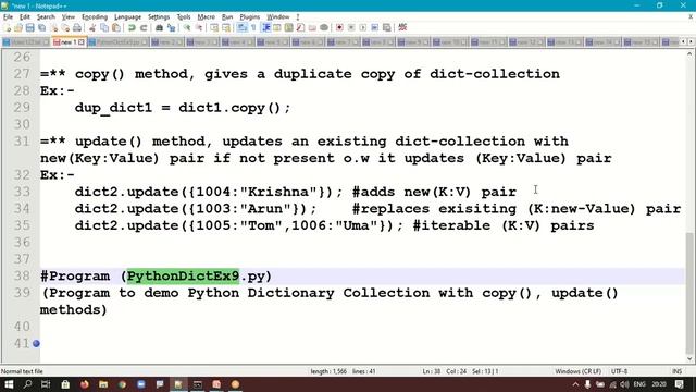 Python Dictionary Collection with copy(), update() Methods | Python copy() & update() methods | #12 смотреть онлайн