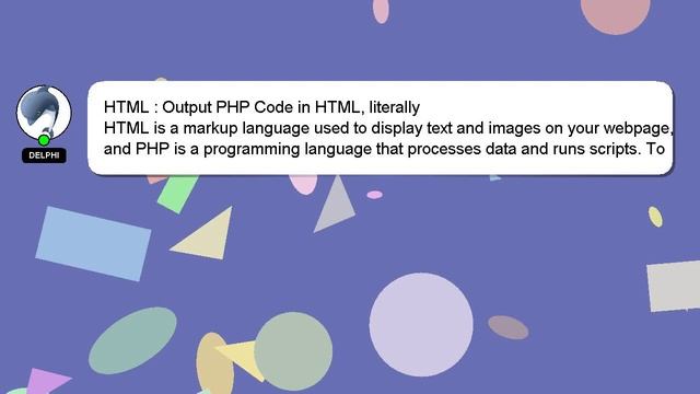 HTML : Output PHP Code in HTML, literally смотреть онлайн