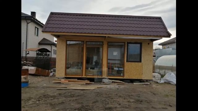 Баня из металлического каркаса 6 х 6 м