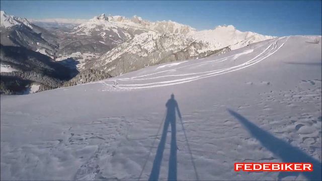 FREERIDE SKIING in VAL DI FASSA(Alpe Lusia-Moena)-DOLOMITES смотреть онлайн
