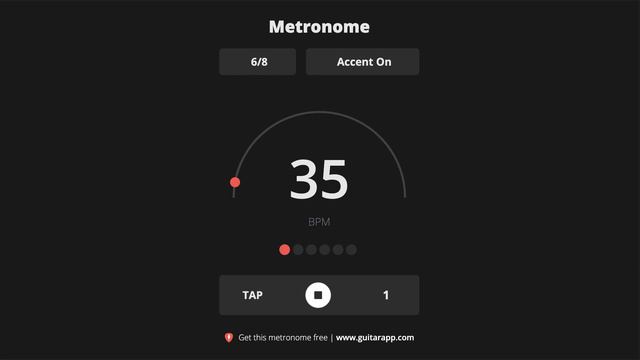 35 BPM Metronome 6/8 смотреть онлайн