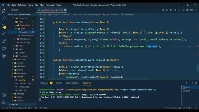 Reset Password By Email Part-2 | Queue and Jobs | Recruit Management | React JS | Laravel API смотреть онлайн