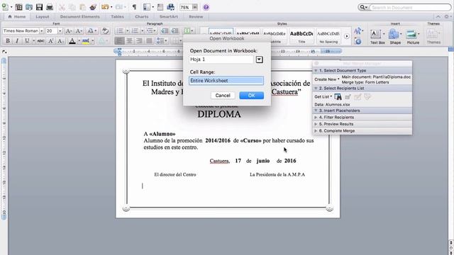 Mac Word / Excel Combinación de Correspondencia смотреть онлайн