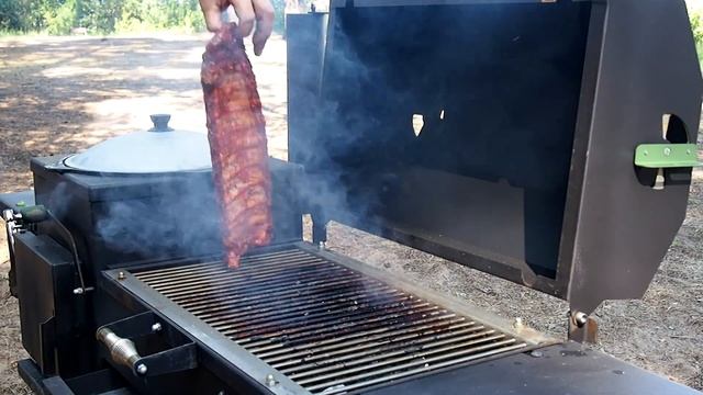 Угольный гриль Паладин Эпир - готовим рёбрышки смотреть онлайн