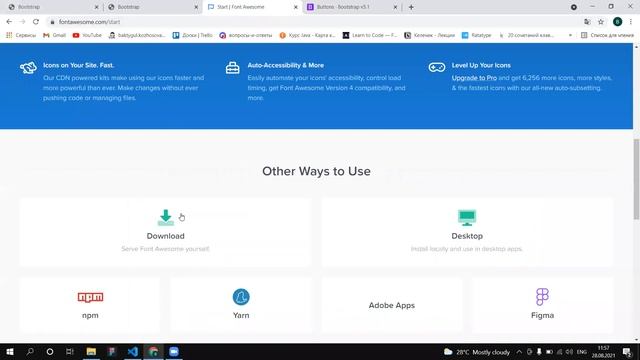 Bootstrap Buttons and Font Awesome смотреть онлайн