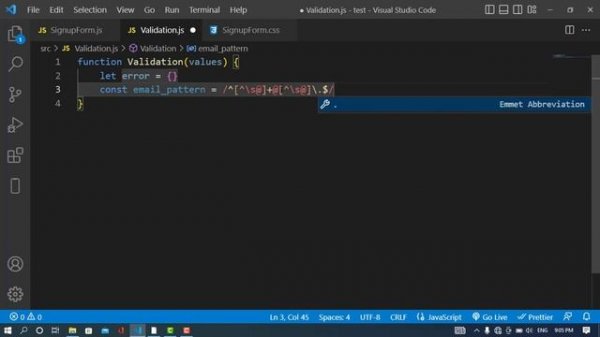 Sign UP Form Validation in React JS With Hooks