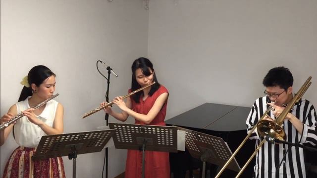 【晴れた日に】久石譲 ジブリ 魔女の宅急便 より - Flute and Trombone Duo Albireo Guest Flute Kiki's Delivery Service смотреть онлайн