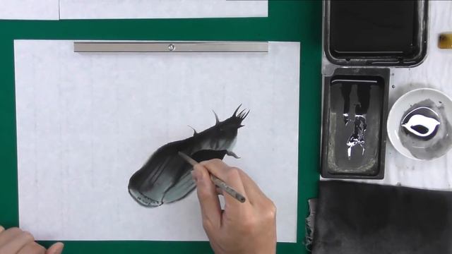 【10分･水墨画教室】# 111「筍」の描き方｜絵手紙｜10min Ink Painting -- Bamboo Shoots -- смотреть онлайн