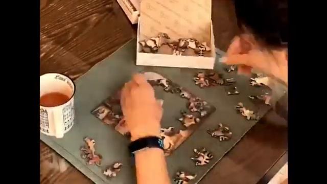 Фигурный пазл деревянный Кошкин домик смотреть онлайн