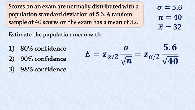 Confidence Interval for a population mean - σ known смотреть онлайн