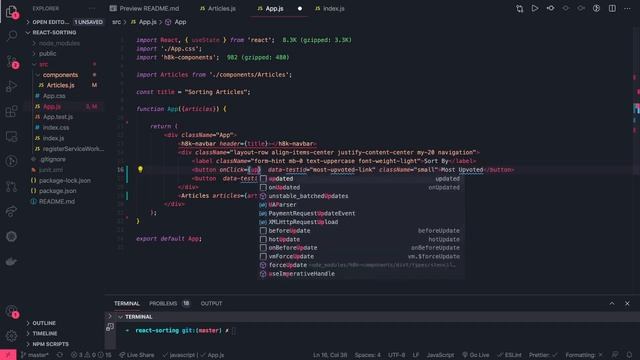 Hacker Rank Full Stack React sorting articles #13 смотреть онлайн