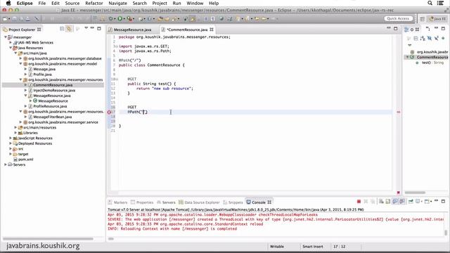REST Web Services 25 - Implementing Subresources смотреть онлайн