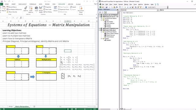 Matrix Properties & Manipulations - EXCEL/VBA смотреть онлайн