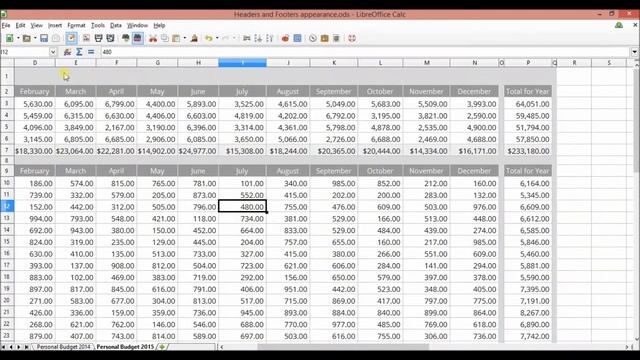 libreoffice calc header and footer appearance смотреть онлайн