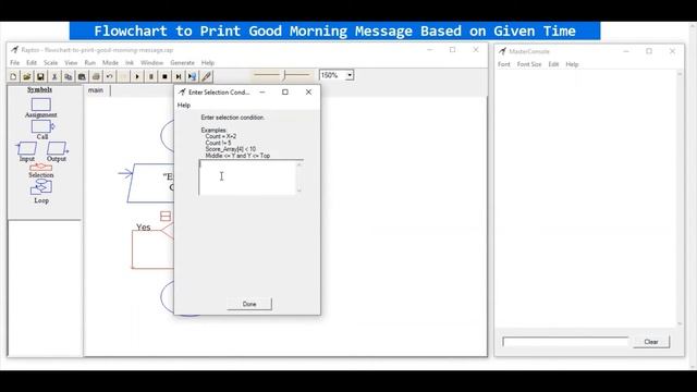 Flowchart to print good morning message based on given time. смотреть онлайн
