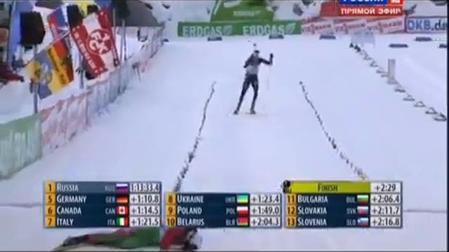 2011 12 18 Биатлон Кубок мира 2011 2012 3 этап Смешанная эстафета Хохфильцен смотреть онлайн