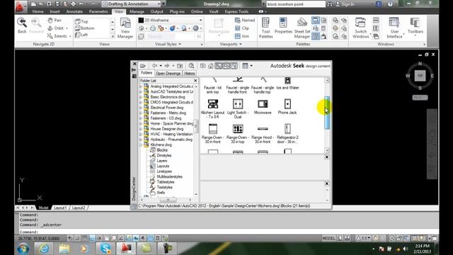 AutoCAD II 24-18 Inserting Blocks Using DesignCenter смотреть онлайн