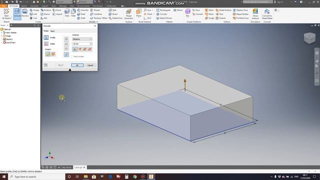 Inventor Tutorial: How To Extrude A Sketch In Inventor