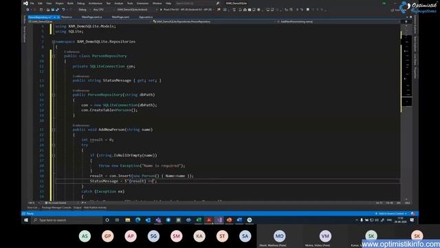 Storing data on local device with SQLite ,in a Xamarin Forms app смотреть онлайн