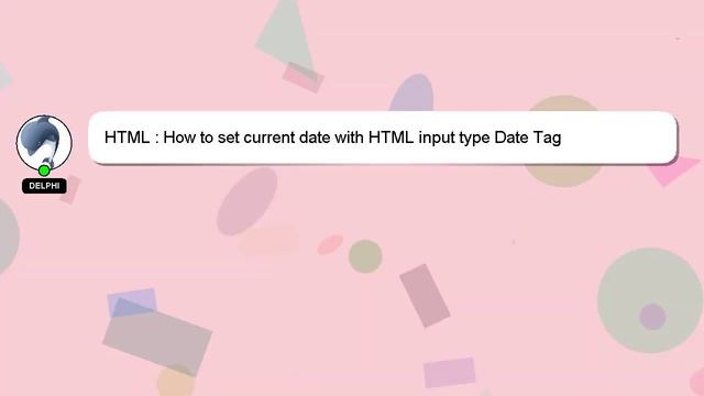 HTML : How to set current date with HTML input type Date Tag смотреть онлайн