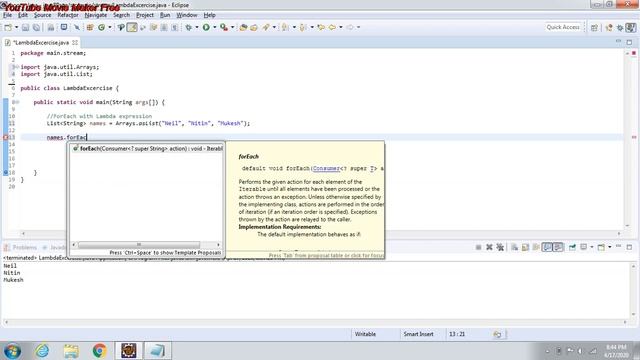 Java 8 Lambda Expression Example смотреть онлайн