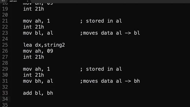 Assembly Language Tutorial - Part 9 (Coding in assembly - Sum of two numbers) смотреть онлайн