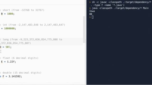 Java : primitive data types смотреть онлайн