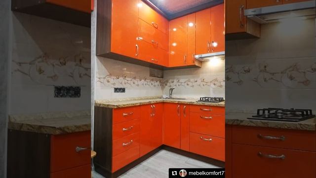 Кухня малютка по индивидуальному проекту! Фасады плёнка ПВХ, корпус ЛДСП, столешница SLOTEX смотреть онлайн