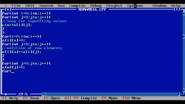 Print sum of row & column elements of MATRIX-C++ program { using arrays } смотреть онлайн