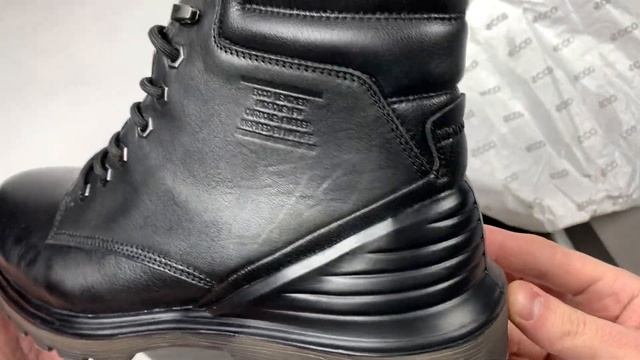 Кожаные мужские ботинки ECC | Берцы черные демисезонные | В фирменной коробке | Видео обзор смотреть онлайн