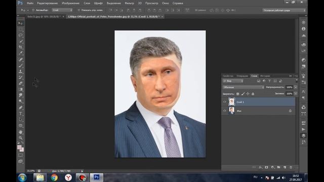 Как объеденить 2 лица в Photoshop CS6 смотреть онлайн