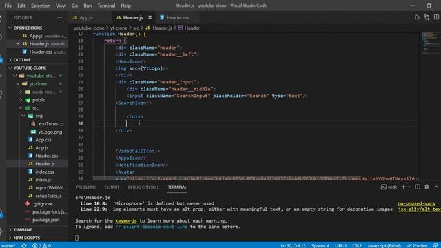 ReactJS Youtube UI Clone Tutorial | #1-Header Component смотреть онлайн