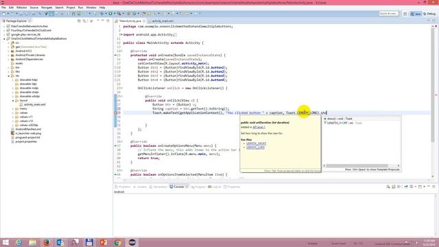 One OnClick method to handle multiple buttons or any controls in Android смотреть онлайн