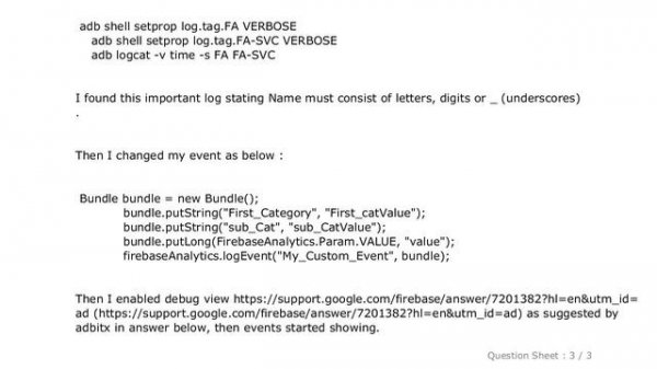 Android : Why are the custom events of Firebase analytics not shown on dashboard?