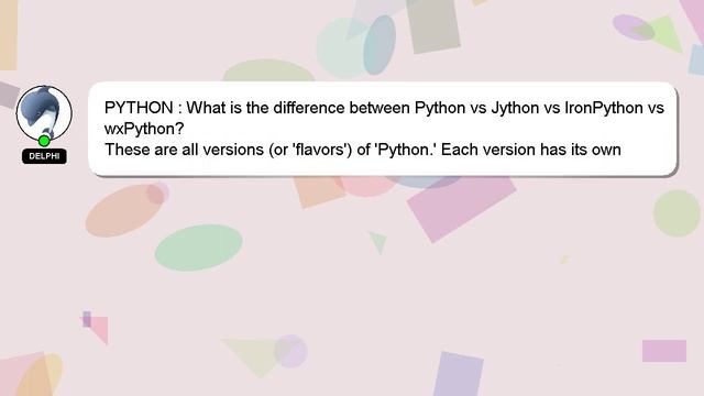 PYTHON : What is the difference between Python vs Jython vs IronPython vs wxPython? смотреть онлайн
