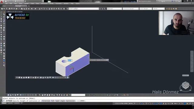 Autocad 3 Boyut Eğitim - Exturude Komutu - Autodesk AutoCAD Training смотреть онлайн