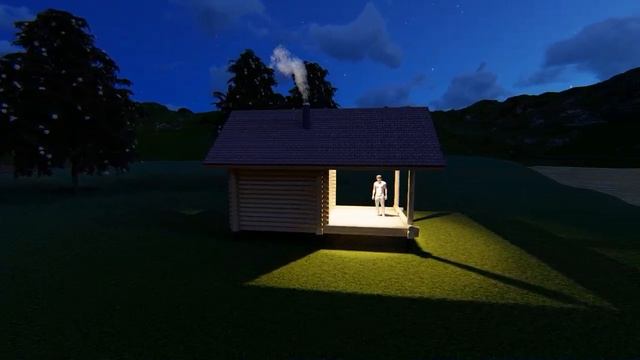 Баня 3 на 3 с террасой из бревна смотреть онлайн